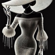 Схема вышивки «Дама»