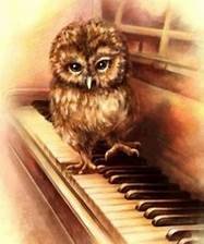 Схема вышивки «Сова-пианистка»