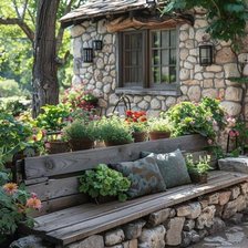 Схема вышивки «Дворик»