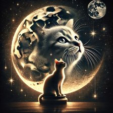 Схема вышивки «Лунный кот»