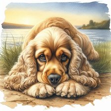 Схема вышивки «Английский кокер-спаниель»