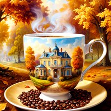 Схема вышивки «осенний кофе»