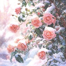 Схема вышивки «роэы под снегом»