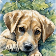 Схема вышивки «Щеночек»