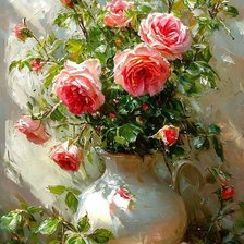 Схема вышивки «Розы в вазе»