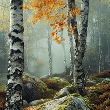 Схема вышивки «Осенние берёзы»