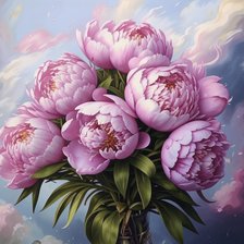 Схема вышивки «ПИОНЫ акварель»