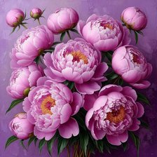 Схема вышивки «РОЗОВЫЕ ПИОНЫ»