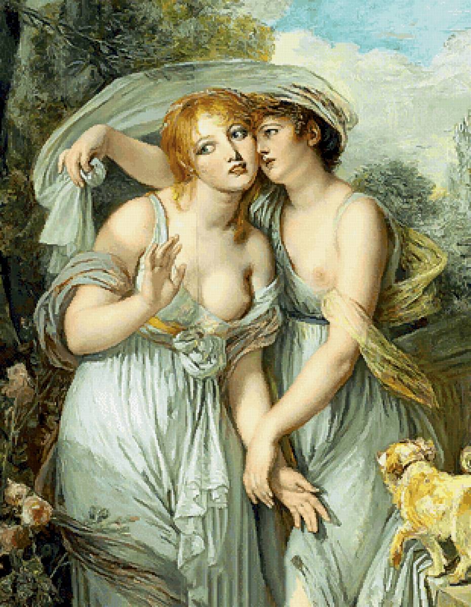 По мотивам картин - две подруги, жан батист грез, художники, картины - предпросмотр