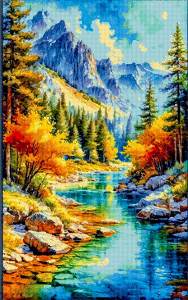 Горы - река - предпросмотр