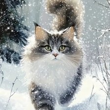 Схема вышивки «кот гуляющий сам по себе»