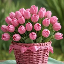 Схема вышивки «Розовые тюльпаны»