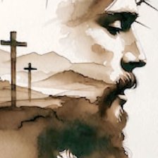 Схема вышивки «Jesus cruces sepia»
