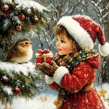 Схема вышивки «подарок к рождеству»