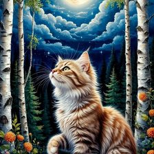 Схема вышивки «кошки»