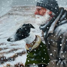 Схема вышивки «Старик и собака Дружба»