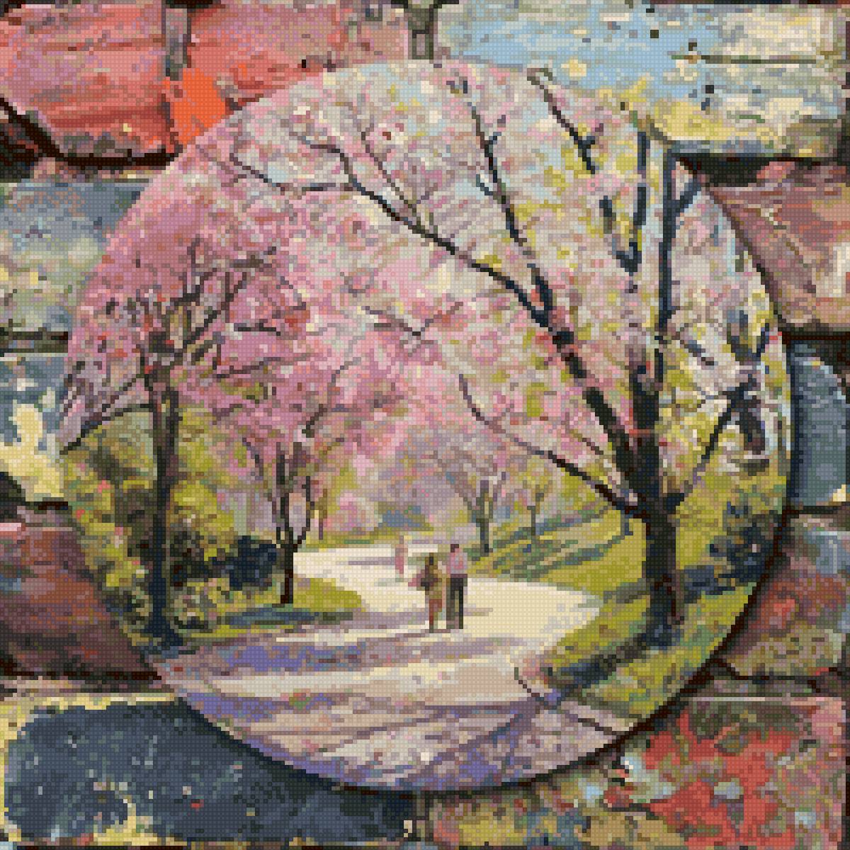 Сакура - весна, , сакура, аллея - предпросмотр