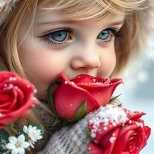 Схема вышивки «Девочка с розами»