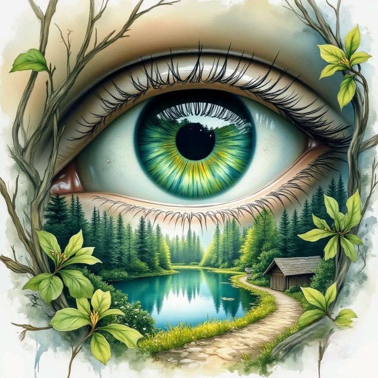 Взгляд природы - природа, глаз, лес, дорога - оригинал