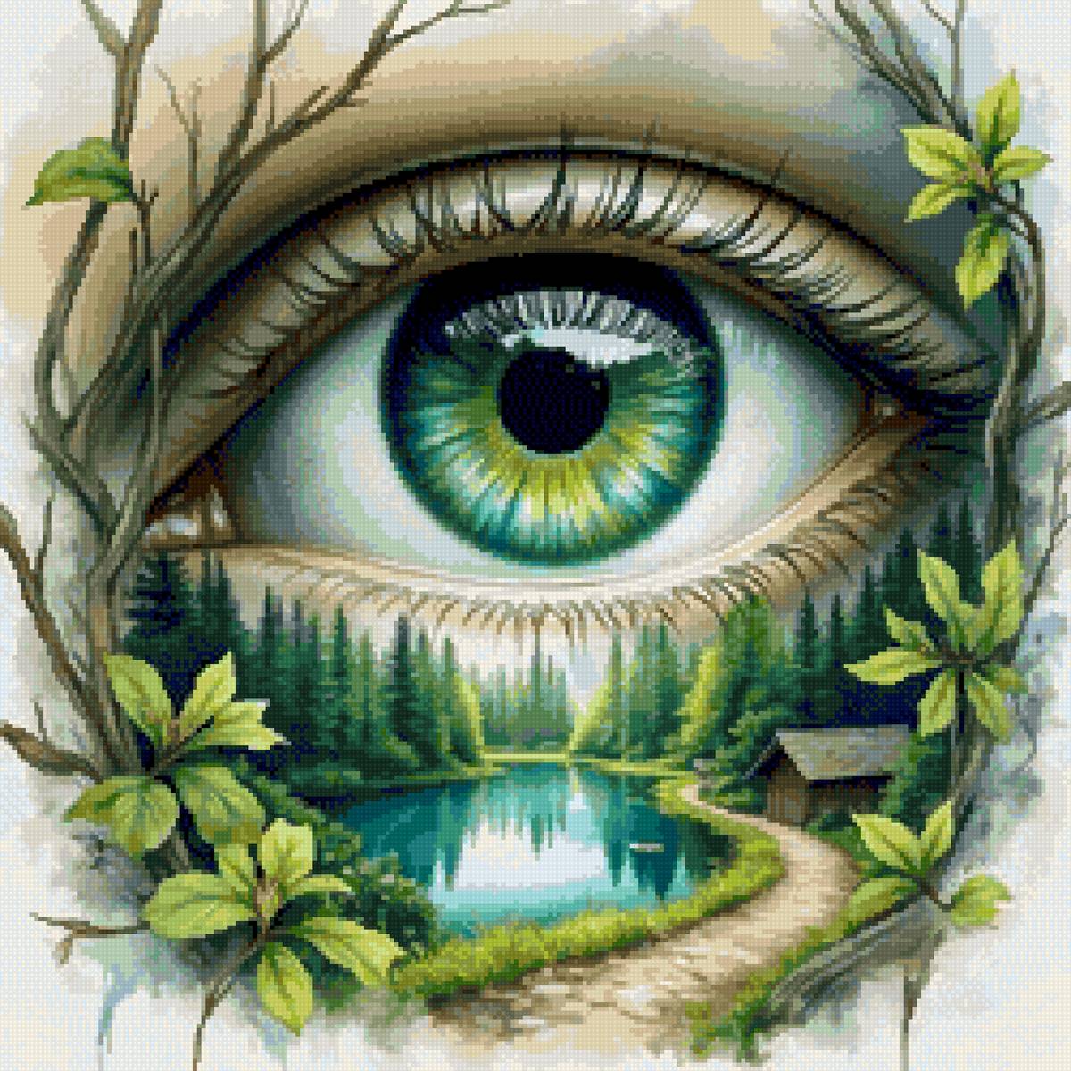 Взгляд природы - дорога, лес, глаз, природа - предпросмотр