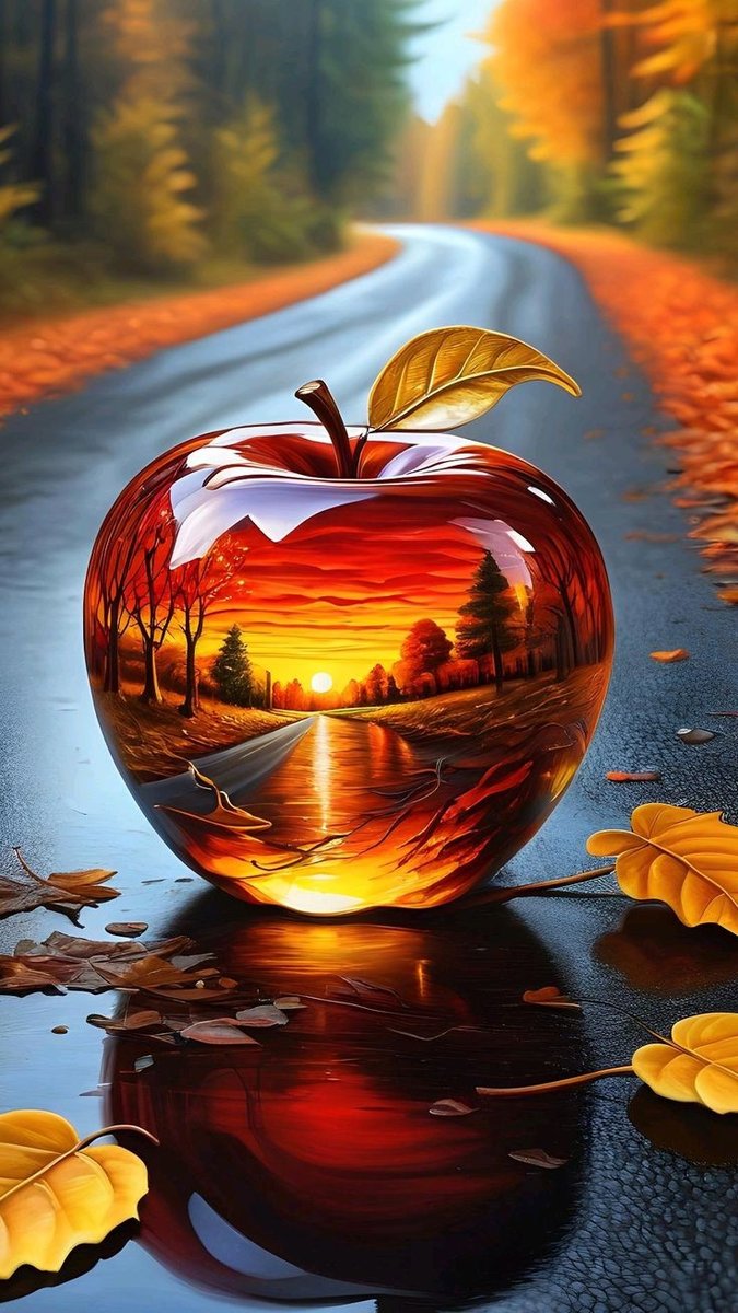 Волшебство осени - закат, яблоко, осень - оригинал