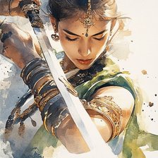 Схема вышивки «Девушка с мечом»