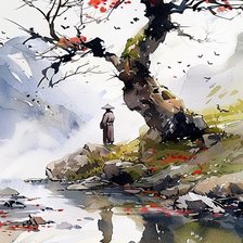 Схема вышивки «Дерево у воды»