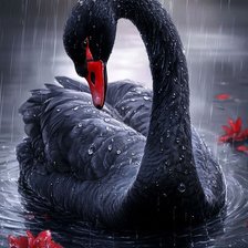 Схема вышивки «Чёрный лебедь»