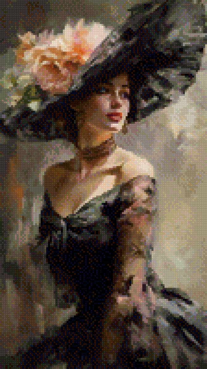 Дама в шляпе - дама, красота, шляпа - предпросмотр