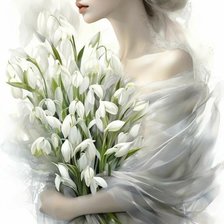 Схема вышивки «Девушка с тюльпанами»