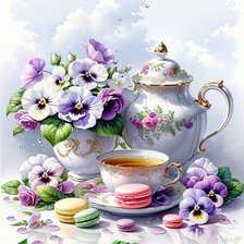 Схема вышивки «утренний чай для любимой»