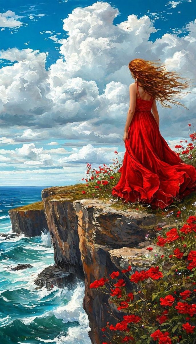 Девушка на побережье - девушка, природа, море - оригинал