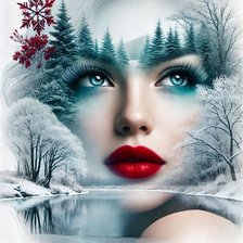 Схема вышивки «Девушка-зима 1»