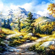 Схема вышивки «Горы»