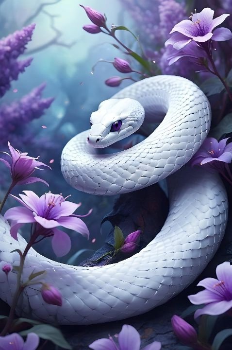 Металлическая белая змея - змея - оригинал