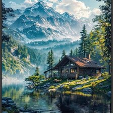 Схема вышивки «Горы»