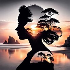 Схема вышивки «Девушка-загадка»