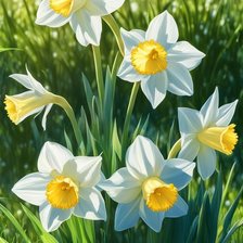 Схема вышивки «Солнце в нарциссах»