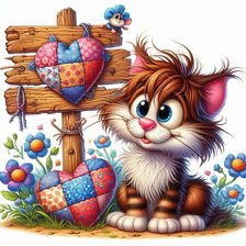 Схема вышивки «котик»