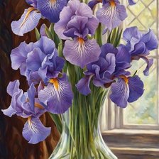 Схема вышивки «ирисы»