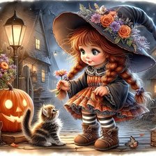 Схема вышивки «маленькая колдунья»