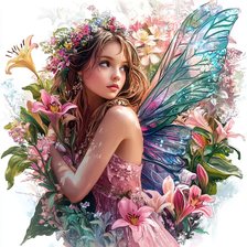 Схема вышивки «цветочная фея»