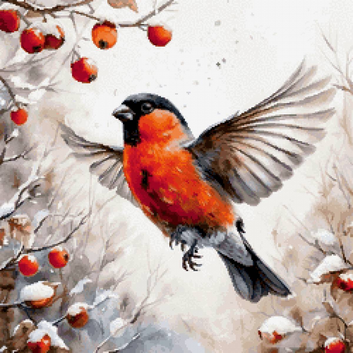 Снегирь - рябина, снегирь - предпросмотр