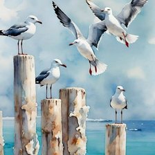 Схема вышивки «Чайки»