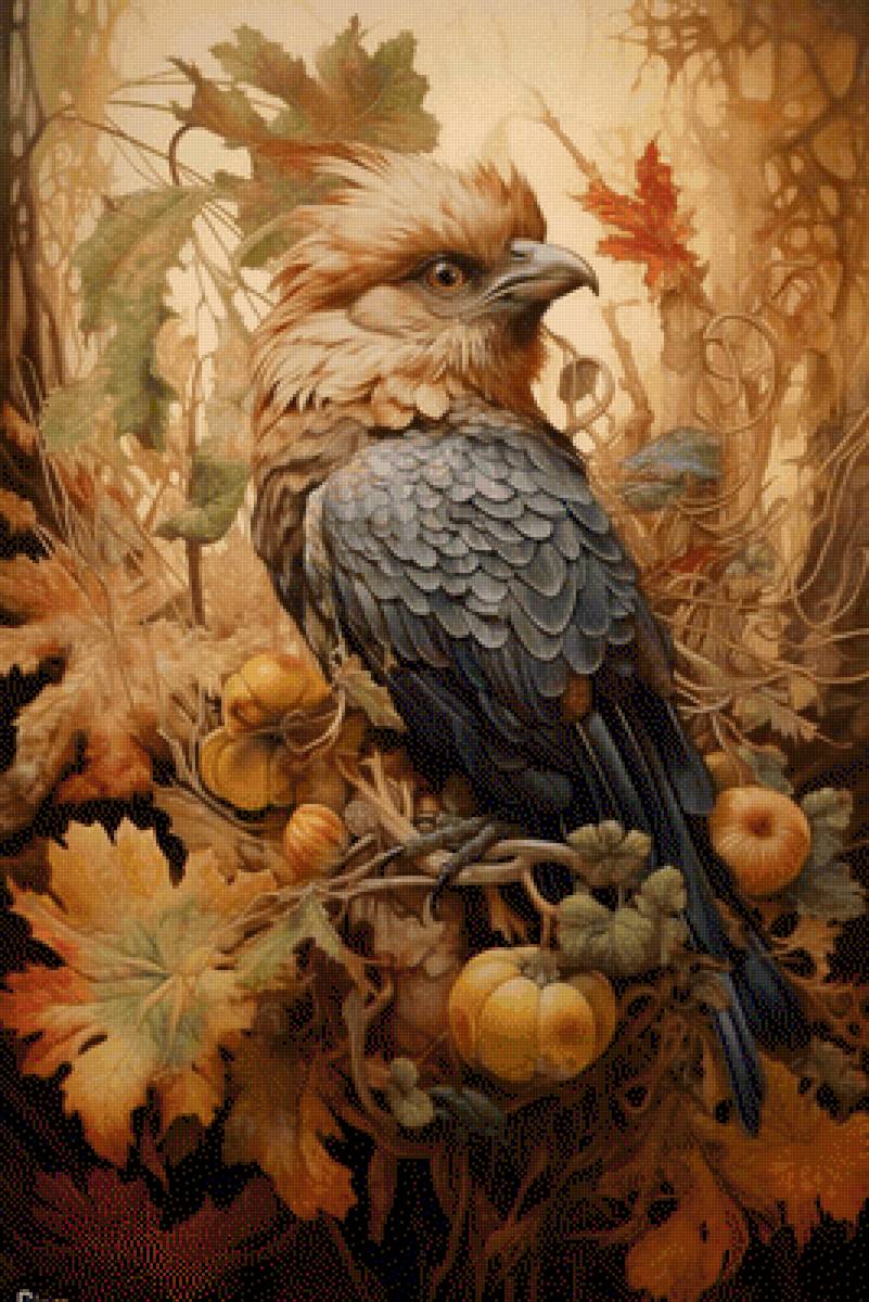 птичка - поле, птичка, цветы - предпросмотр