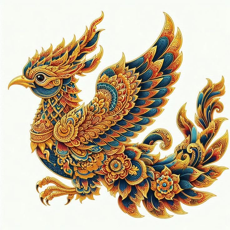 птица Феникс - огонь, феникс, птичка, жар - оригинал