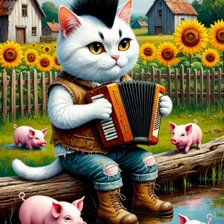 Схема вышивки «кот музыкант»