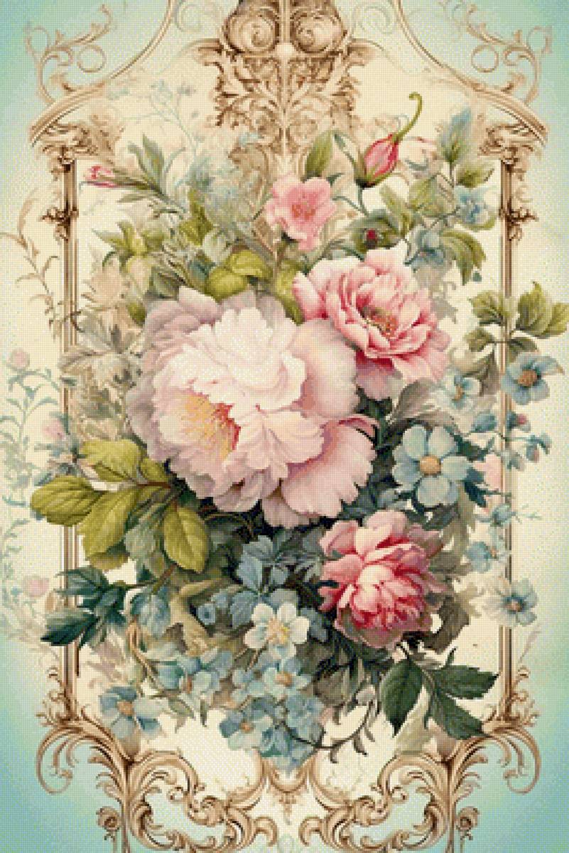 цветы - пионы, цветы, розы, букет, ирисы - предпросмотр