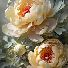 Схема вышивки «пионы»