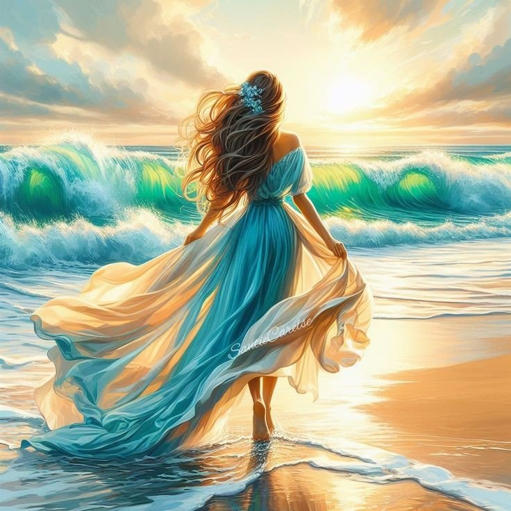 На побережье - природа, девушка, море - оригинал